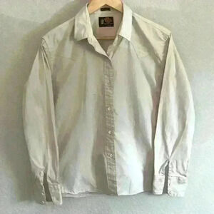 Vintage Kenny Rogers Western Yoke Long Sleeve Cream/Tan Button Down Shirt Mens40